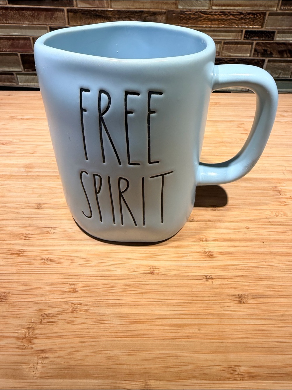 Rae Dunn Light Blue "FREE SPIRIT" Ceramic Mug